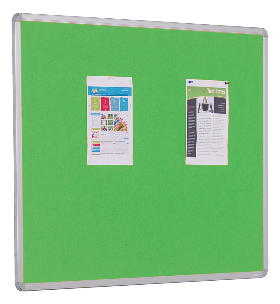 FlameShield Accents Fire Rated Aluminium Framed School Noticeboard in Light Green
